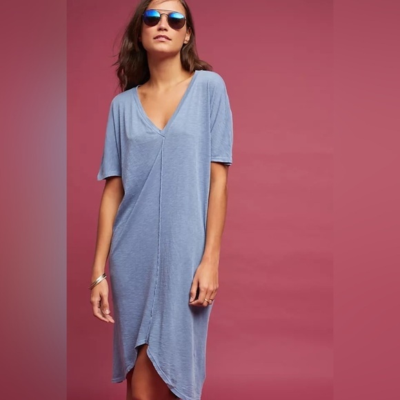 Anthropologie Stateside Blue Westbound T-Shirt Dress